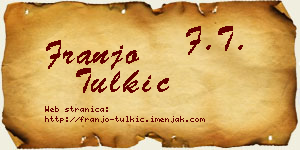 Franjo Tulkić vizit kartica